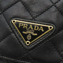 プラダ PRADA チェーン キルティング ショルダー NERO ラムスキン ショルダーバッグ ゴールド金具 黒 三角ロゴ