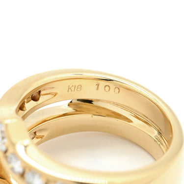 ノンブランド NON BRAND ダイヤ リング イエローゴールド K18YG ダイヤモンド リング 指輪 Au750 18K 18金 ダイヤモンド 12号