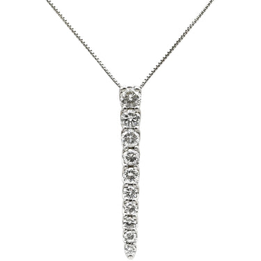 ノンブランド NON BRAND ダイヤ ペンダント ホワイトゴールド K18WG ダイヤモンド ネックレス ホワイトゴールド 10P 10石 10粒 ラインネックレス