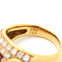 ノンブランド NON BRAND ルビー ダイヤリング イエローゴールド×レッド K18YG ダイヤモンド ルビー リング 指輪 Au750 18K 18金 オーバルカット 13号