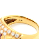 ノンブランド NON BRAND ルビー ダイヤリング イエローゴールド×レッド K18YG ダイヤモンド ルビー リング 指輪 Au750 18K 18金 オーバルカット 13号