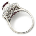 ノンブランド NON BRAND ルビー 2.68ct ダイヤ 1.33ct レッド×プラチナシルバー Pt900 ルビー ダイヤモンド リング 指輪 赤 1P 1石 1粒 プラチナム Pt900 オーバル 13号