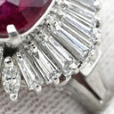 ノンブランド NON BRAND ルビー 2.68ct ダイヤ 1.33ct レッド×プラチナシルバー Pt900 ルビー ダイヤモンド リング 指輪 赤 1P 1石 1粒 プラチナム Pt900 オーバル 13号