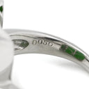 ノンブランド NON BRAND ヒスイ 14.7ct ダイヤリング プラチナシルバー Pt900 ヒスイ ダイヤモンド リング 指輪 緑 グリーン 翡翠 ひすい ジェダイト ラージ 長角 プラチナ900 15号