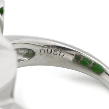 ノンブランド NON BRAND ヒスイ 14.7ct ダイヤリング プラチナシルバー Pt900 ヒスイ ダイヤモンド リング 指輪 緑 グリーン 翡翠 ひすい ジェダイト ラージ 長角 プラチナ900 15号