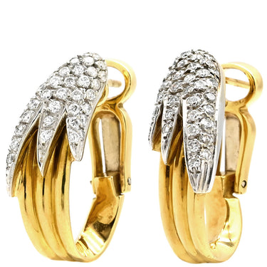 ジャンニ カリタ GIANNI CARITA イエローゴールド K18YG ダイヤモンド ピアス Au750 18K 18金 パヴェ ダイヤ クリップオンタイプ ウィング 羽根 翼モチーフ