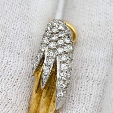 ジャンニ カリタ GIANNI CARITA イエローゴールド K18YG ダイヤモンド ピアス Au750 18K 18金 パヴェ ダイヤ クリップオンタイプ ウィング 羽根 翼モチーフ