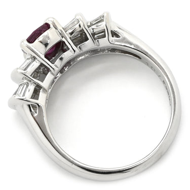 ノンブランド NON BRAND ルビー ダイヤリング プラチナシルバー Pt900 ルビー ダイヤモンド リング 指輪 レッド 赤 10.5号