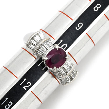 ノンブランド NON BRAND ルビー ダイヤリング プラチナシルバー Pt900 ルビー ダイヤモンド リング 指輪 レッド 赤 10.5号