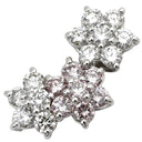 ノンブランド NON BRAND ホワイトゴールド K18WG ダイヤモンド ペンダントトップ Au750 18K 18金 ダイヤモンド 1.20ct 3連 フラワーモチーフ ネックレストップ 花 ピンク WG チャーム