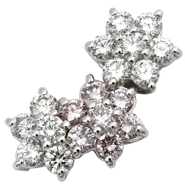 ノンブランド NON BRAND ホワイトゴールド K18WG ダイヤモンド ペンダントトップ Au750 18K 18金 ダイヤモンド 1.20ct 3連 フラワーモチーフ ネックレストップ 花 ピンク WG チャーム