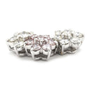 ノンブランド NON BRAND ホワイトゴールド K18WG ダイヤモンド ペンダントトップ Au750 18K 18金 ダイヤモンド 1.20ct 3連 フラワーモチーフ ネックレストップ 花 ピンク WG チャーム