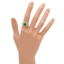 ノンブランド NON BRAND ヒスイ ダイヤモンドリング イエローゴールド K18YG ヒスイ ダイヤモンド リング 指輪 翡翠 グリーン 緑 ジェダイト 18K Au750 ジェイダイト オーバル ひすい 11.5号