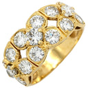 ノンブランド NON BRAND ダイヤリング フラワーモチーフ イエローゴールド K18YG ダイヤモンド リング 指輪 15P 15石 花 ブリリアントカット 18KT 750 YG ダイヤモンド 11.5号