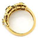 ノンブランド NON BRAND ダイヤリング フラワーモチーフ イエローゴールド K18YG ダイヤモンド リング 指輪 15P 15石 花 ブリリアントカット 18KT 750 YG ダイヤモンド 11.5号