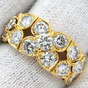 ノンブランド NON BRAND ダイヤリング フラワーモチーフ イエローゴールド K18YG ダイヤモンド リング 指輪 15P 15石 花 ブリリアントカット 18KT 750 YG ダイヤモンド 11.5号