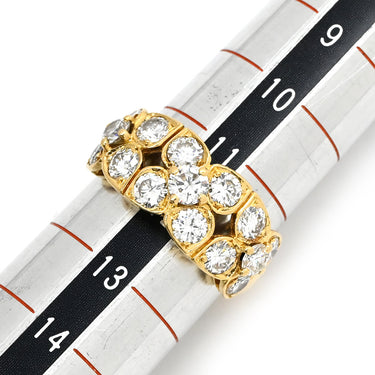 ノンブランド NON BRAND ダイヤリング フラワーモチーフ イエローゴールド K18YG ダイヤモンド リング 指輪 15P 15石 花 ブリリアントカット 18KT 750 YG ダイヤモンド 11.5号