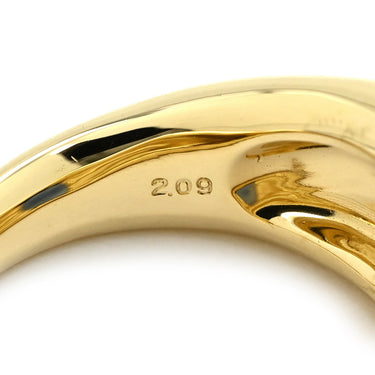 ノンブランド NON BRAND ブルーサファイア ブルー×イエローゴールド K18YG サファイア リング 指輪 2.09ct イエローゴールド Au750 18K 18金 青 渦巻き 彫刻 アールデコ エングレーブ 幅広 天然 11号