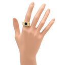 ノンブランド NON BRAND ブルーサファイア ブルー×イエローゴールド K18YG サファイア リング 指輪 2.09ct イエローゴールド Au750 18K 18金 青 渦巻き 彫刻 アールデコ エングレーブ 幅広 天然 11号