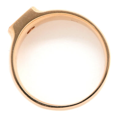 ノンブランド NON BRAND ダイヤリング ピンクゴールド×ホワイト K18PG ダイヤモンド リング 指輪 Au750 18K 18金 メレダイヤ シグネット スクエア 13号