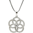 ノンブランド NON BRAND ダイヤ ペンダント ホワイトゴールド K18WG ダイヤモンド ネックレス K18WG Au750 18K 18金 サークルリング フラワーモチーフ 花