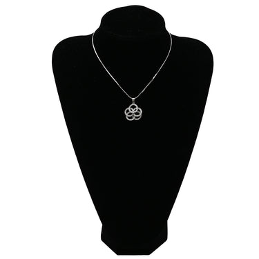 ノンブランド NON BRAND ダイヤ ペンダント ホワイトゴールド K18WG ダイヤモンド ネックレス K18WG Au750 18K 18金 サークルリング フラワーモチーフ 花