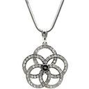 ノンブランド NON BRAND ダイヤ ペンダント ホワイトゴールド K18WG ダイヤモンド ネックレス K18WG Au750 18K 18金 サークルリング フラワーモチーフ 花