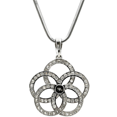 ノンブランド NON BRAND ダイヤ ペンダント ホワイトゴールド K18WG ダイヤモンド ネックレス K18WG Au750 18K 18金 サークルリング フラワーモチーフ 花