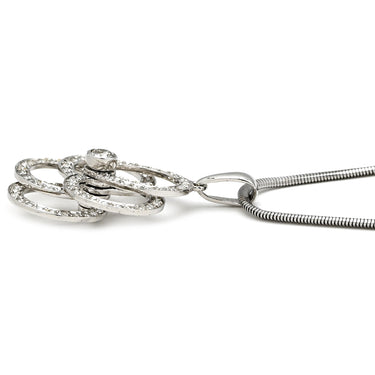 ノンブランド NON BRAND ダイヤ ペンダント ホワイトゴールド K18WG ダイヤモンド ネックレス K18WG Au750 18K 18金 サークルリング フラワーモチーフ 花