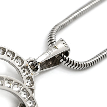 ノンブランド NON BRAND ダイヤ ペンダント ホワイトゴールド K18WG ダイヤモンド ネックレス K18WG Au750 18K 18金 サークルリング フラワーモチーフ 花