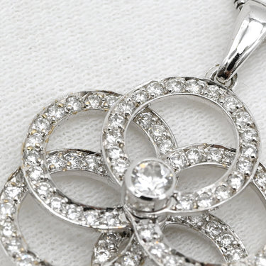 ノンブランド NON BRAND ダイヤ ペンダント ホワイトゴールド K18WG ダイヤモンド ネックレス K18WG Au750 18K 18金 サークルリング フラワーモチーフ 花