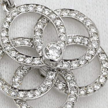 ノンブランド NON BRAND ダイヤ ペンダント ホワイトゴールド K18WG ダイヤモンド ネックレス K18WG Au750 18K 18金 サークルリング フラワーモチーフ 花