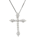 ノンブランド NON BRAND ダイヤ 1.00ct クロス ペンダント ホワイトゴールド K18WG ダイヤモンド ネックレス 十字架 25石 25P ブリリアントカット 18K 750 WG 18金