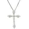 ノンブランド NON BRAND ダイヤ 1.00ct クロス ペンダント ホワイトゴールド K18WG ダイヤモンド ネックレス 十字架 25石 25P ブリリアントカット 18K 750 WG 18金