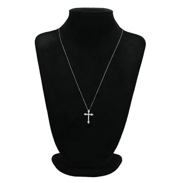 ノンブランド NON BRAND ダイヤ 1.00ct クロス ペンダント ホワイトゴールド K18WG ダイヤモンド ネックレス 十字架 25石 25P ブリリアントカット 18K 750 WG 18金