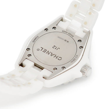 腕時計 シャネル CHANEL J12 33mm H2123 クオーツ レディース 純正ダイヤ ホワイト セラミック デイト 逆回転防止ベゼル