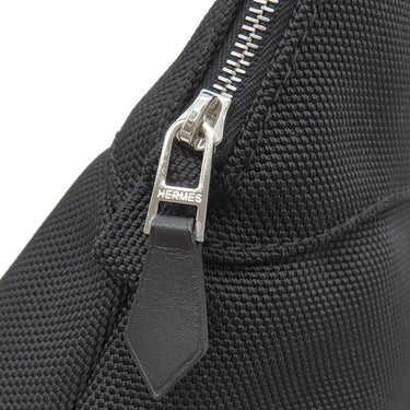 エルメス HERMES ボリードポーチ シューズケアセット 161428ZH01 ブラック コットン ポリエステル 小物 シルバー金具 靴ベラ ブラシ クリーム