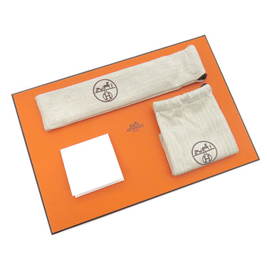 エルメス HERMES ボリードポーチ シューズケアセット 161428ZH01 ブラック コットン ポリエステル 小物 シルバー金具 靴ベラ ブラシ クリーム