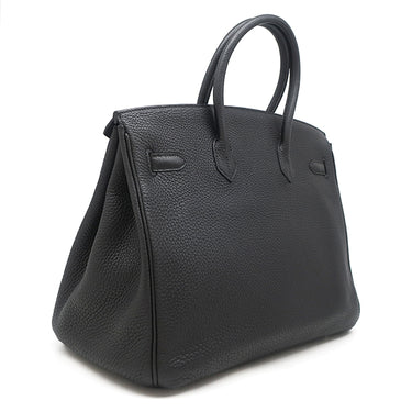 エルメス HERMES バーキン35 ブラック トゴ ハンドバッグ シルバー金具 黒