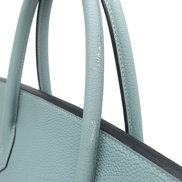 エルメス HERMES バーキン40 シエル トゴ ハンドバッグ シルバー金具 水色