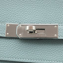 エルメス HERMES バーキン40 シエル トゴ ハンドバッグ シルバー金具 水色