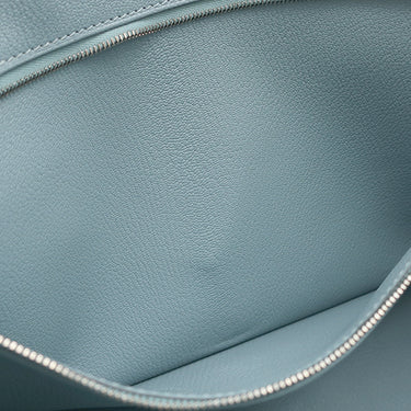 エルメス HERMES バーキン40 シエル トゴ ハンドバッグ シルバー金具 水色