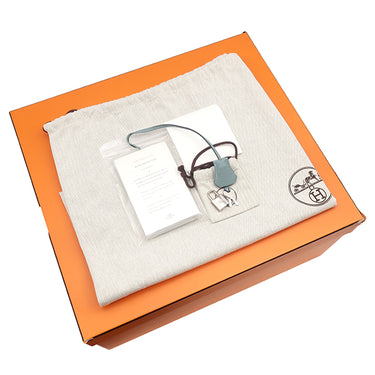 エルメス HERMES バーキン40 シエル トゴ ハンドバッグ シルバー金具 水色