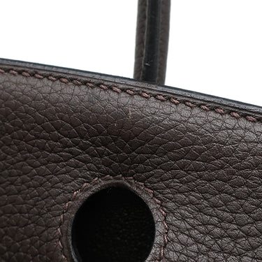 エルメス HERMES バーキン30 レナージュカロ エベンヌ トリヨンクレマンス レナージュ ハンドバッグ シルバー金具 茶 チェック柄 デフィレ限定