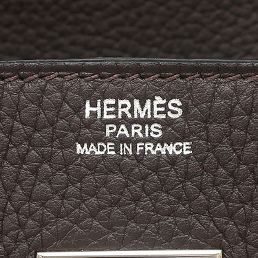 エルメス HERMES バーキン30 レナージュカロ エベンヌ トリヨンクレマンス レナージュ ハンドバッグ シルバー金具 茶 チェック柄 デフィレ限定
