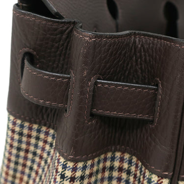 エルメス HERMES バーキン30 レナージュカロ エベンヌ トリヨンクレマンス レナージュ ハンドバッグ シルバー金具 茶 チェック柄 デフィレ限定