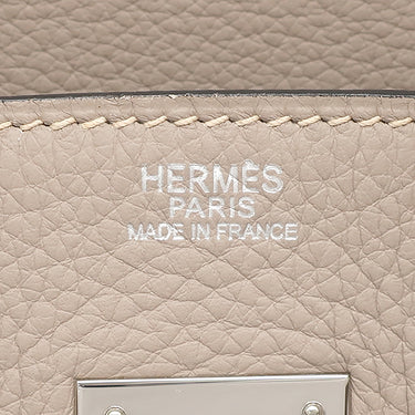 エルメス HERMES バーキン30 トゥルティエールグレー トリヨンクレマンス ハンドバッグ シルバー金具 グレージュ