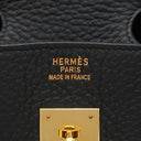 エルメス HERMES バーキン35 ブラック フィヨルド ハンドバッグ ゴールド金具 黒
