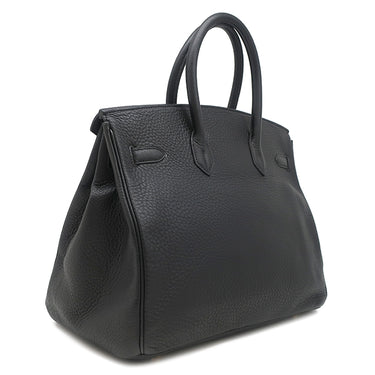 エルメス HERMES バーキン35 ブラック フィヨルド ハンドバッグ ゴールド金具 黒