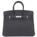 エルメス HERMES バーキン25 ヴェルソ キャバン×セレスト トゴ ハンドバッグ シルバー金具 新品 未使用 濃紺 水色